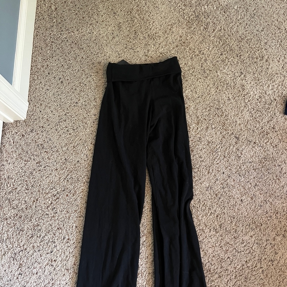Brandy Melville Black Foldover Straight Leggings